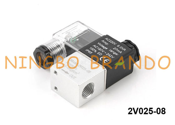 2V025-08 Airtac प्रकार वायवीय सोलेनॉइड वाल्व 12VDC PT1 / 4 ''