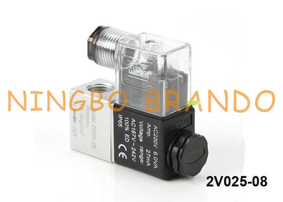 2V025-08-DC24V एयरटैक प्रकार वायवीय सोलेनॉइड वाल्व 24V डीसी 1/4 ''