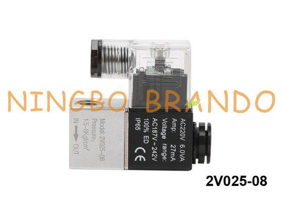 2V025-1 / 4 2/2 मार्ग वायवीय सोलेनॉइड वाल्व 24VDC 12VDC