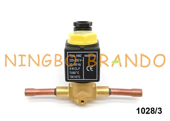 Castel प्रकार 1028/3 3/8 '' मिलाप प्रशीतन Solenoid वाल्व 220V एसी