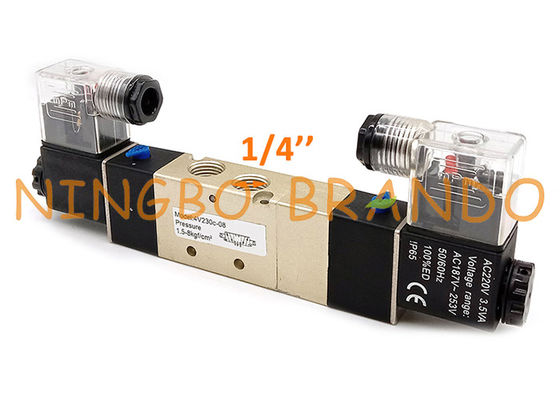 4V230C-08 1/4 ''डबल सोलनॉइड 5/3 वे क्लोज्ड सेंटर न्यूमेटिक वाल्व