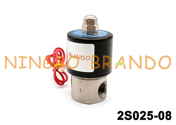 SUS-08 2S025-08 1/4 '' स्टेनलेस स्टील वाटर सोलनॉइड वाल्व