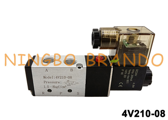 4V210-08 5/2 रास्ता 1/4 '' Airtac Solenoid वाल्व DC24V AC220V 4V210-08-B