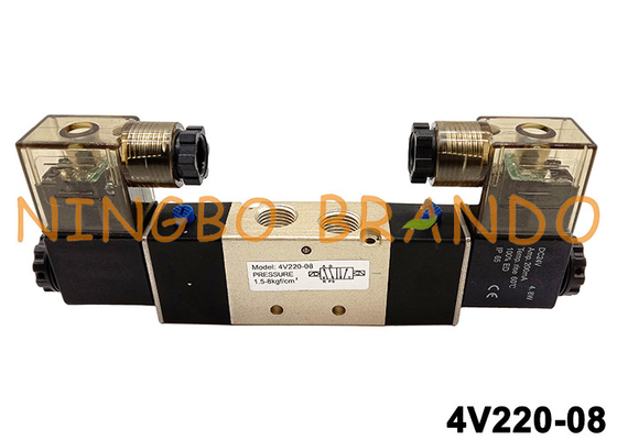 4V220-08 Airtac टाइप 1/4 '' न्यूमेटिक सोलेनॉइड वाल्व DC24V DC24V