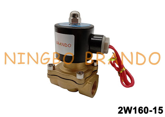 2W160-15 1/2 &quot;नेकां पीतल सोलेनॉइड वाल्व DC24V AC110V AC220V