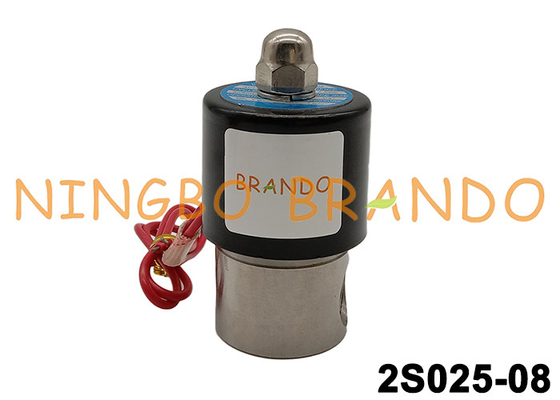 2S025-08 स्टेनलेस स्टील सोलेनॉइड वाल्व DC24V AC220V 1/4 ''