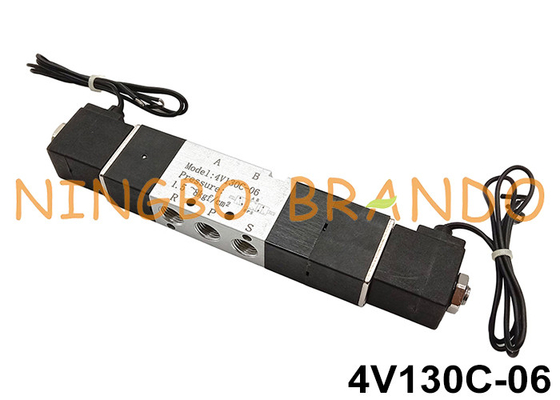 1/8 '' इलेक्ट्रिक डायरेक्शनल कंट्रोल वायवीय सोलेनॉइड वाल्व 4V130C-06