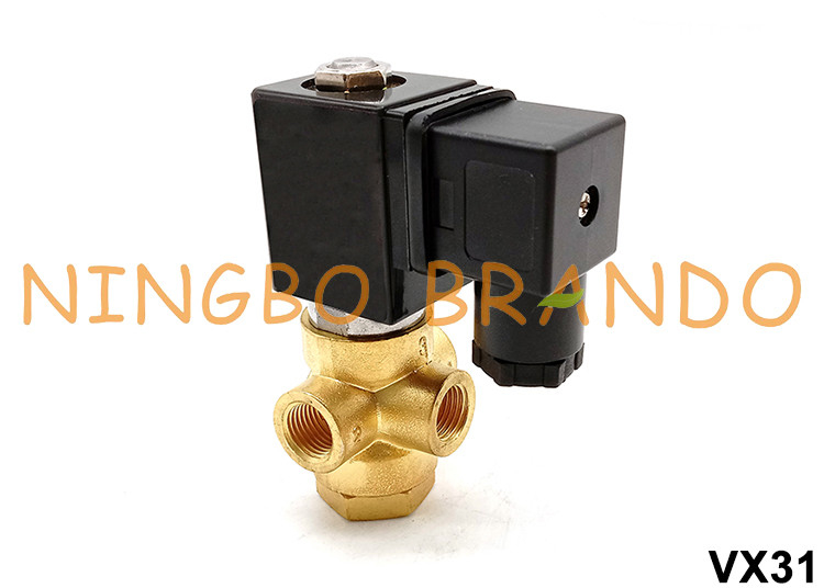 3/2 वे 1/8 '' 1/4 '' ब्रास सोलेनॉइड वाल्व डायरेक्ट एक्टिंग 24V 220V VX31