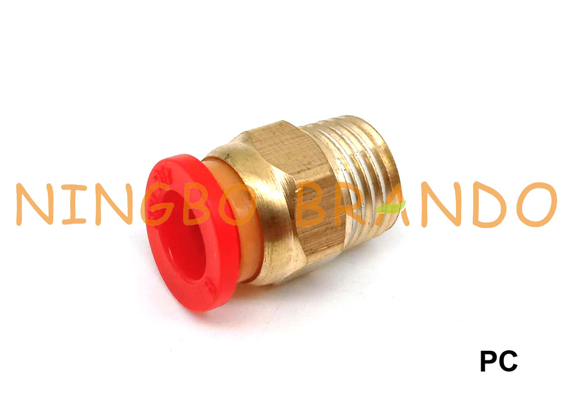 वायवीय नली फिटिंग में पीसी पुरुष सीधे पुश 1/8&quot; 1/4&quot; 3/8&quot; 1/2&quot; M5 M6