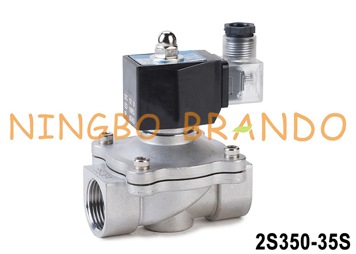 2S350-35 1-1/4'' 2 Way NC स्टेनलेस स्टील वाल्व के लिए पानी हवा तेल 24V 220V