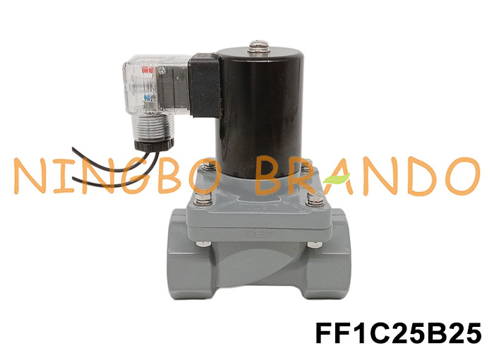 1' DN25 एंटी-कोरोसिव सोलेनोइड वाल्व CPVC बॉडी के साथ 24V 110V 220V