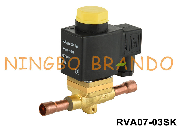 2 रास्ता 3/8' 'सोल्डर सामान्य रूप से खुला प्रशीतन सोलेनोइड वाल्व 12V 24V 110V 220V