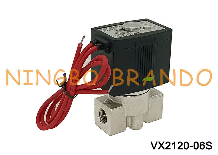 एसएमसी प्रकार Vx2120 1/4'' 2/2 वे स्टेनलेस स्टील सोलनॉइड वाल्व 220V 24V