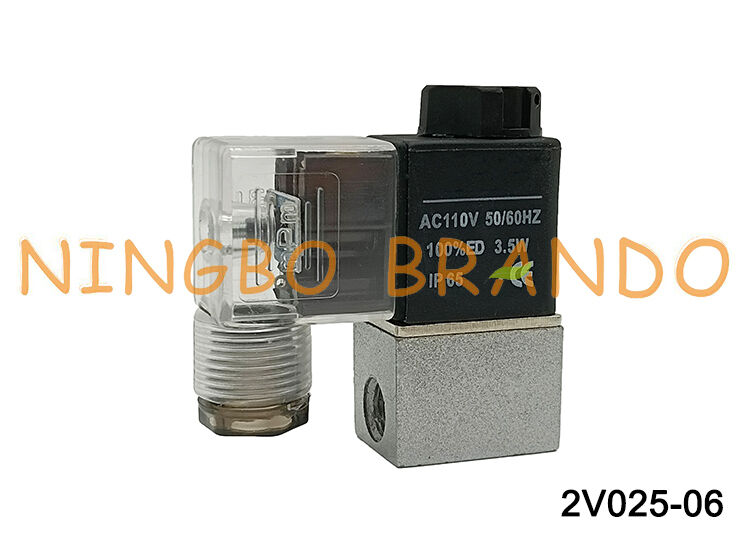 एयरटैक टाइप 2V025-06 1/8'' द्रव नियंत्रण वाल्व 2/2वे 110VAC AC110V