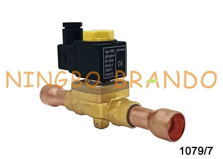 रेफ्रिजरेशन सोलेनॉइड वाल्व कास्टेल प्रकार 1079/7 सोल्डर 7/8'' इंच