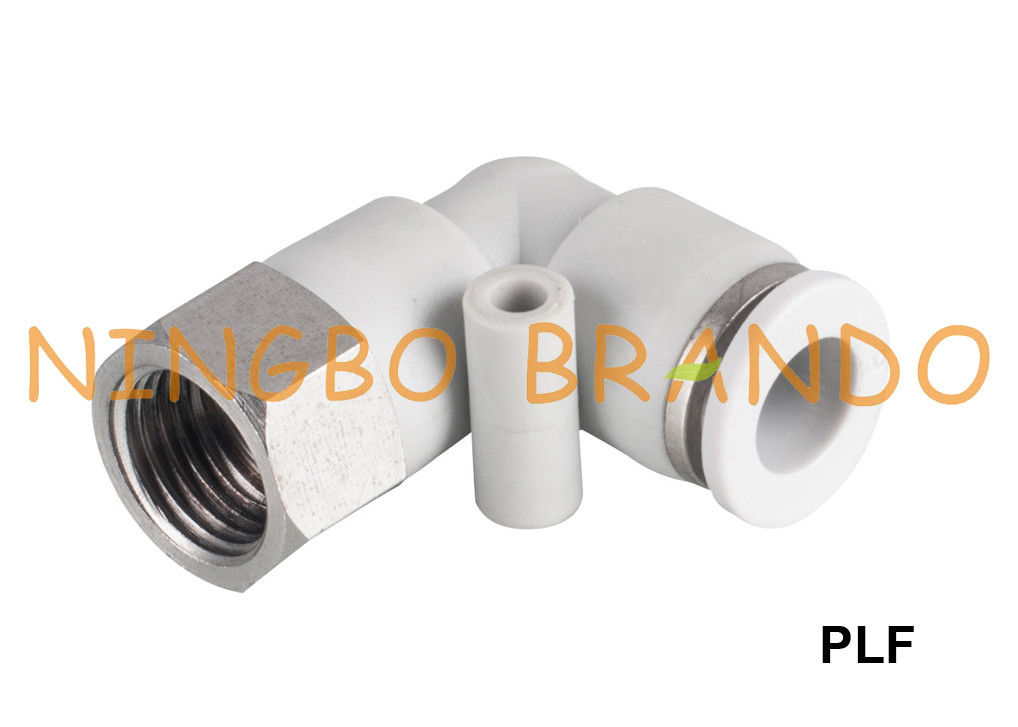 PLF महिला कोहनी वायवीय नली फिटिंग 1/8 '' 1/4 '' 3/8 '' 1/2 '' में धक्का