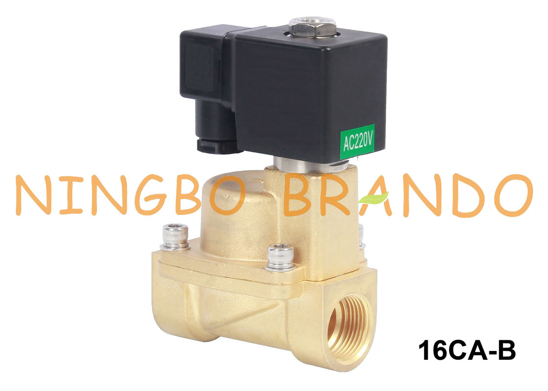 3/8 '' 1/2 '' 3/4 '' 1 '' गर्म पानी और भाप पीतल सोलनॉइड वाल्व 24V 220V