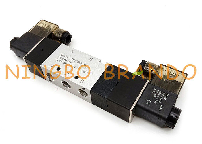 एयरटैक टाइप 4V330C-08 5/3 वे क्लोज्ड सेंटर न्यूमेटिक सोलेनॉइड वाल्व