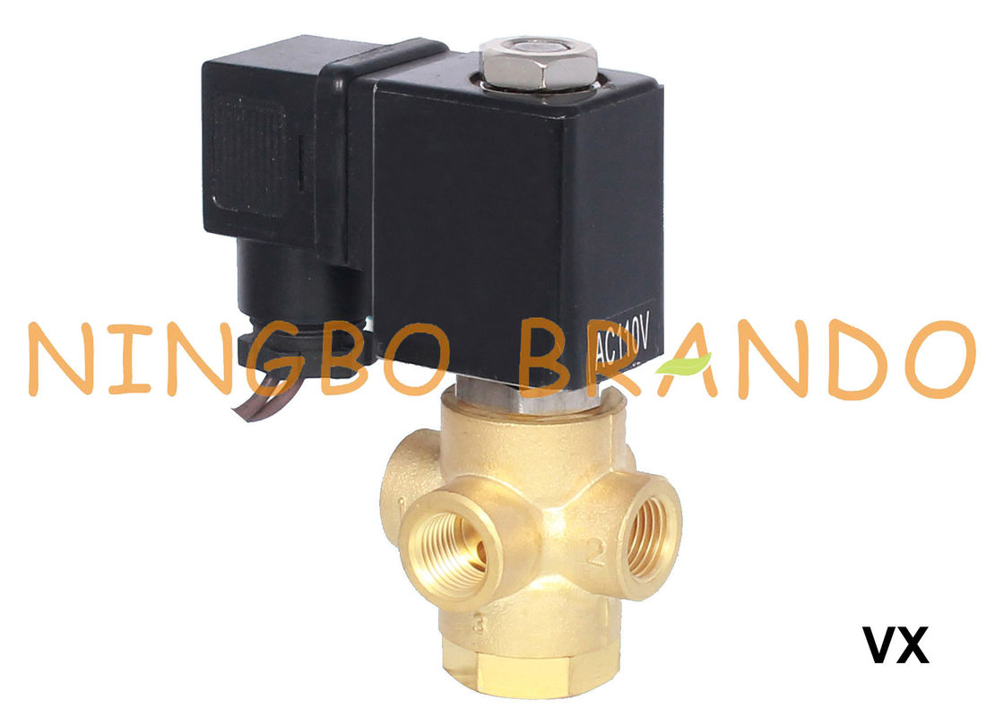 1/8 '' 1/4 '' 3 वे ब्रास सोलनॉइड वाल्व सामान्य रूप से 12V 24V 110V 220V खोलें;