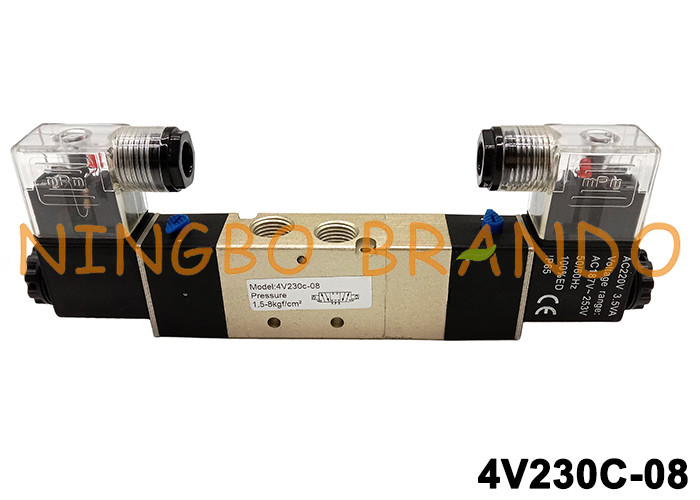 AirTAC टाइप PT1 / 4 4V230C-08 सोलेनॉइड वाल्व 220V AC 24V DC 5/3 वे