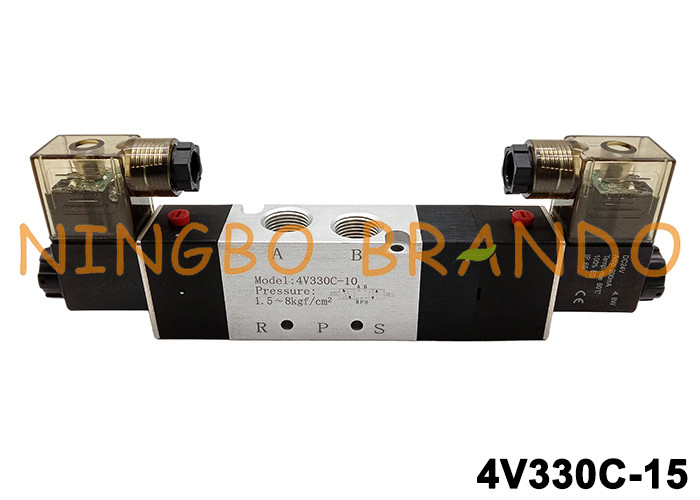 4V330C-10 एयरटैक टाइप 3/8 '' न्यूमेटिक सोलेनॉइड वाल्व क्लोज सेंटर 220V