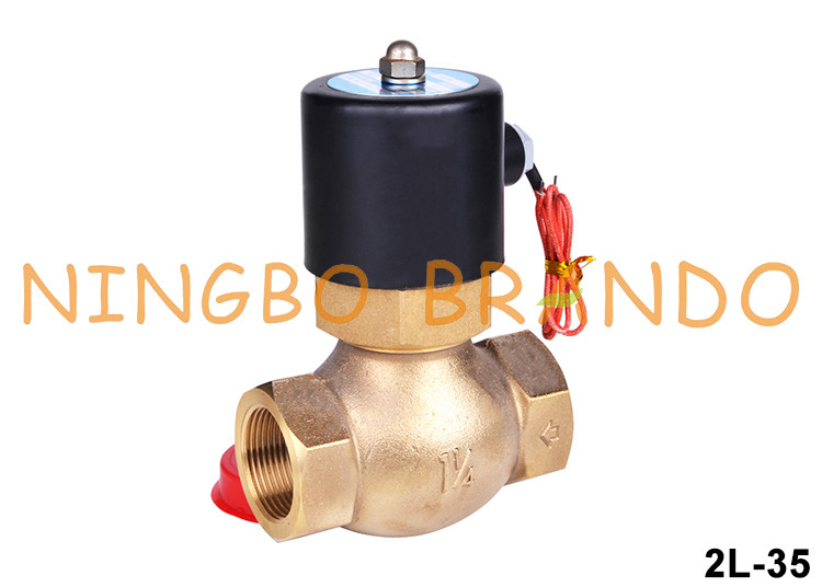 2L-35 1-1 / 4 '' पीतल गर्म पानी सोलनॉइड वाल्व 12V 24V 110V 220V
