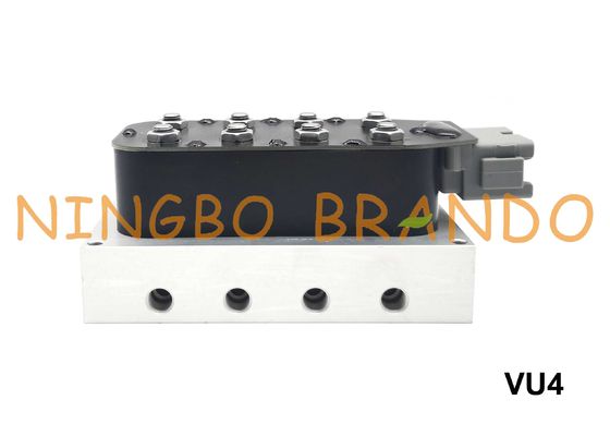 DC12V 1/4" Accuair Type VU4 4 Corner Solenoid Manifold Valve Unit For Air Suspension