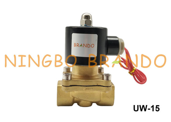 2W160-15 UW-15 1/2" Semi Direct NBR Diaphragm Uni-D Type Brass Solenoid Valve 110V AC 12V DC