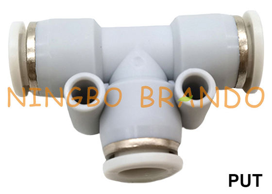 पुट 3 वे यूनियन टी टी टाइप पुश इन ट्यूब न्यूमैटिक होज फिटिंग 1/8'' 1/4'' 3/8'' 1/2''