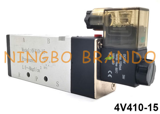 4V410-15 Airtac टाइप 5/2 वे एयर कंट्रोल सिंगल न्यूमेटिक सोलनॉइड वाल्व 24V 220V