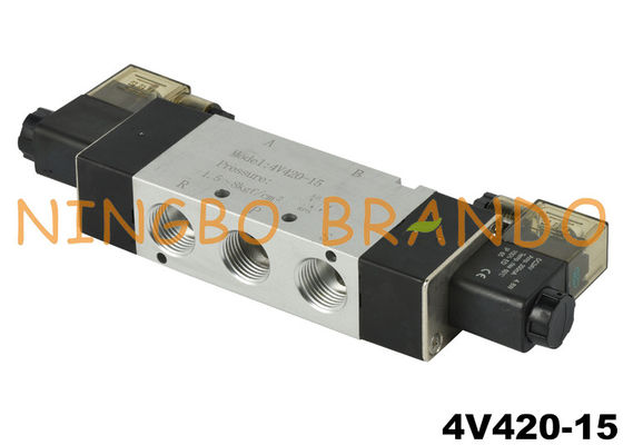4V420-15 1/2 '' 5/2 वे न्यूमेटिक एयर सोलनॉइड वाल्व DC24V AC220V
