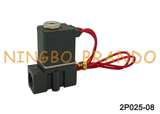 AC220V 2P025-08 1/4'' 2/2 डायरेक्ट एक्टिंग प्लास्टिक न्यूमेटिक सोलेनोइड वाल्व