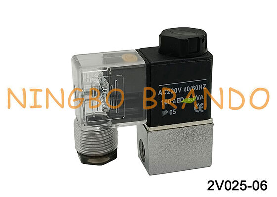2V025-06 सामान्य रूप से बंद वायु जल तेल सोलनॉइड वाल्व G1/8'' 220V 110V 24V