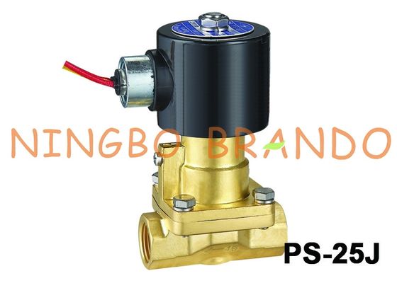 1 '' PS-25J पिस्टन पायलट संचालित उच्च तापमान पीतल भाप Solenoid वाल्व 24VDC 220VAC