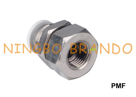 PMF बल्कहेड महिला सीधे वायवीय पुश-इन फिटिंग 1/8 '' 1/4 '' 3/8 '' 1/2 ''