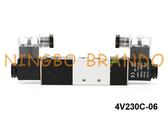 4V230C-06 एयरटैक प्रकार वायवीय सोलेनॉइड वाल्व 5 वे 3 स्थिति 24 वी 220 वी