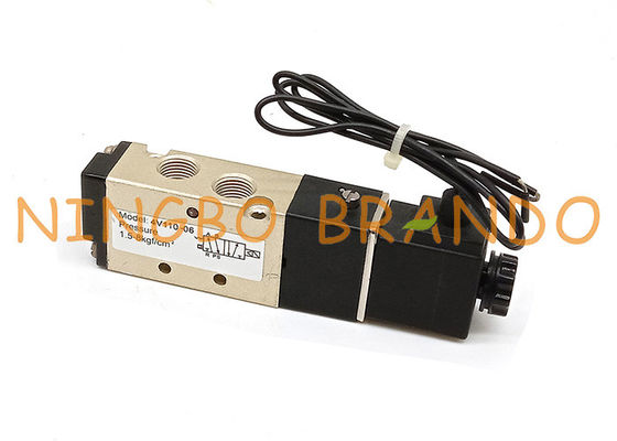 AC220V DC 24V 4V110-06 100 सीरीज़ 1/8 '' इनच न्यूमेटिक सोलनॉइड वाल्व